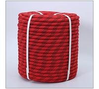 Corde d’Escalade Corde d'escalade Extérieure 10mm/12mm/14mm/16mm Rouge，Aventure en Montagne Corde De Rappel，Haute Résistance Corde Électrostatique De Sauvetage，Corde Aventure Alpinisme(Size:12MM-60M)