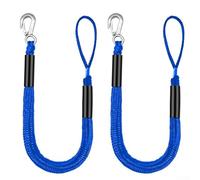 Corde d'amarrage élastique de 1,2 m avec extensible télescopique jusqu'à 1,5 m et double flotteur en mousse pour kayak, bateaux à moteur, petits bateaux (bleu)