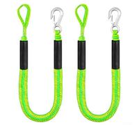 Corde d'amarrage élastique pour kayak avec mousqueton en acier inoxydable pour bateaux, pontons et petits bateaux nautiques (vert)
