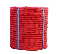 Corde d'arrimage Rouge Robuste pour lit Double - 12 mm x 60 m, Corde en Polyester à 48 brins, idéale pour l'élagage d'arbres, Le Camping, la randonnée, Le tirage de balançoires, Les travaux