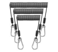 Corde d'attache en acier pour poisson - Crochet enroulé sécurisé, rétractable | Corde de câble anti-perte, système de verrouillage à clip durable, lien de sécurité solide pour bateau en plein air