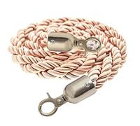 Corde de 3 m en chanvre avec corde torsadée en acier inoxydable pour contrôle de la foule et séparateur d'obstacles Argenté Champagne