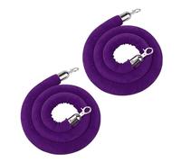 corde de balisage, Corde de contrôle des foules en velours avec crochets argentés, violet, 3 à 6 pieds, paquet de 2(2 Pack,4ft/120cm)