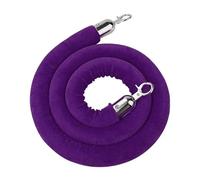 corde de balisage, Corde de contrôle des foules en velours avec crochets argentés, violet, 3 à 6 pieds, paquet de 2(1 Pack,6ft/185cm)
