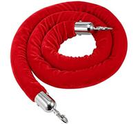 corde de balisage, Corde rouge de barrière de file d'attente de chandelier de velours avec les crochets argentés 90-185cm for le contrôle des foules(3ft/90cm)