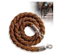 Corde de barrière 1 m,5, 2, 3, couleurs, avec crochet for poteaux, séparateur file d'attente, contrôle des foules dans les hôtels, corde sécurité, argenté (rouge, m)(Brown,2M)
