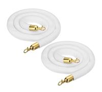 Corde de Barrière 5 Pieds Blanc Barrière de Corde de Velours VIP, Paquet de 2 Corde de Barrière de File D'attente pour Le Poteau, Cordes de Contrôle Des Foules pour Événements Sur Tapis, Église ( Colo