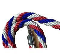 Corde De Barrière Corde à bride en Nylon de 1.5M, 2 pièces, for colonne file d'attente vœux, concierge bienvenue d'hôtel, garde-corps tête ronde, corde torsadée(Red blue white)