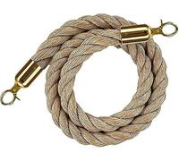 Corde de barrière Corde, barrières Chanvre en Nylon, avec Crochets mousquetons dorés, Files d'attente sécurité et foules(Gold,3.3ft/100cm)