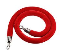 Corde de Barrière Cordes De Cinéma avec Crochets en Acier Inoxydable, Rouge Corde De Velours À Âme en Mousse pour Contrôle De Foule/Séparateur De File D'attente/Poteau D’étançon(1 Pcs,400cm/157 in)