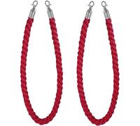Corde de barrière Cordes torsadées Barrier Rope 2 Pcs Multicolor 60-300cm 32mm Hemp Braided With Silver Snap Hooks(Red,120cm/4ft)