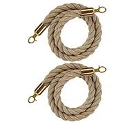 Corde de barrière Cordes torsadées Braided Hemp Crowd Control Barrier Rope Pack Of 2 Multicolor Hooks 2-13ft(Gold Hooks,12ft/360cm)