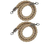 Corde de barrière Cordes torsadées Braided Hemp Crowd Control Barrier Rope Pack Of 2 Multicolor Hooks 2-13ft(Silver Hooks,4.9ft/150cm)