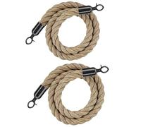 Corde de barrière Cordes torsadées Braided Hemp Crowd Control Barrier Rope Pack Of 2 Multicolor Hooks 2-13ft(Black Hooks,4.9ft/150cm)