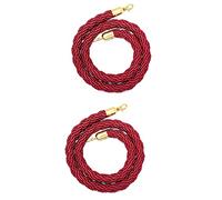 Corde de barrière Cordes torsadées Crowd Control Barrier Rope Multicolor 0.6-3m 2 Pack(Red,4ft/120cm)