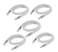 Corde de barrière Cordes torsadées Crowd Control Braided Hemp Rope Barrier with Hooks Multicolor 2ft-13ft 5pcs(Silver,4ft/120cm)