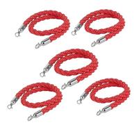 Corde de barrière Cordes torsadées Crowd Control Braided Hemp Rope Barrier with Hooks Multicolor 2ft-13ft 5pcs(Red,5ft/155cm)