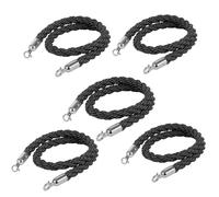 Corde de barrière Cordes torsadées Crowd Control Braided Hemp Rope Barrier with Hooks Multicolor 2ft-13ft 5pcs(Black,12ft/360cm)