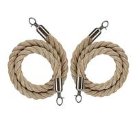 Corde de barrière Cordes torsadées Stanchion Hemp Rope Barrier Pack of 2 Multicolor Hooks 2-13ft(Silver Hook,1.2m/4ft)