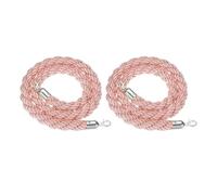 Corde de barrière Cordes torsadées Twisted Hemp Queue Rope Crowd Control Barrier Multicolor 60cm-300cm With Hooks(Pink-2pcs,210Cm/7Ft)