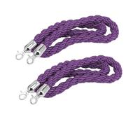 Corde de barrière Cordes torsadées Twisted Hemp Queue Rope Crowd Control Barrier Multicolor 60cm-300cm With Hooks(Purple-2pcs,90Cm/3Ft)