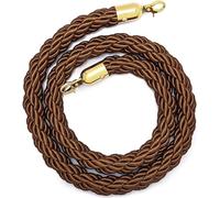 Corde de barrière de 1/1.5/2/2.5/3 m, 11 couleurs, avec crochet for poteaux, supports, séparateur de file d'attente, contrôle des foules dans les hôtels, crochet doré(Brown,1.5M)
