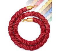 Corde de barrière de 1/1.5/2/2.5/3 m, 11 couleurs, avec crochet for poteaux, supports, séparateur de file d'attente, contrôle des foules dans les hôtels, crochet doré(Red,1M)