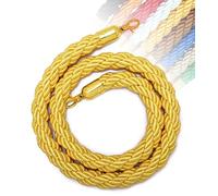 Corde de barrière de 1/1.5/2/2.5/3 m, 11 couleurs, avec crochet for poteaux, supports, séparateur de file d'attente, contrôle des foules dans les hôtels, crochet doré(Yellow,2.5M)