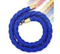Corde de barrière de 1/1.5/2/2.5/3 m, 11 couleurs, avec crochet for poteaux, supports, séparateur de file d'attente, contrôle des foules dans les hôtels, crochet doré(Blue,2.5M)
