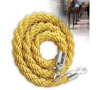 Corde De Barrière De 1/1.5/2/2.5/3M, 5 Couleurs, Avec Crochet For Poteaux, Supports, Séparateur De File D'attente, Contrôle Des Foules Dans Les Hôtels, Crochet Argenté(Yellow,1.5M)