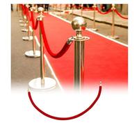 Corde de barrière de contrôle des foules - Corde de suspension torsadée rouge avec crochets dorés polis pour restaurants, théâtres, hôtels - 200 cm (lot de 1)