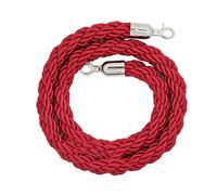 Corde de barrière de file d'attente, 1/1,5/2/2,5/3 m avec crochet argenté, poteau, contrôle des foules, chanvre tressé for séparation, sécurité(Red,2M)