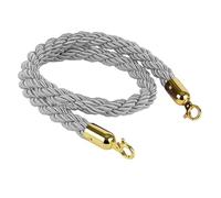 Corde de barrière de file d'attente, 1/1,5/2 m, contrôle des foules, poteaux externes et internes, cordes torsadées en chanvre, clôture de séparation de ligne for tapis de fête(Grey,2M)