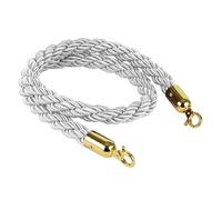 Corde de barrière de file d'attente, 1/1,5/2 m, contrôle des foules, poteaux externes et internes, cordes torsadées en chanvre, clôture de séparation de ligne for tapis de fête(Silvery,1.5M)