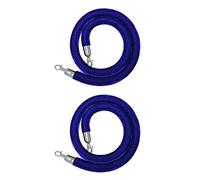 Corde de barrière de file d'attente - 2,7 m - Colonne de contrôle de foule bleue avec crochets chromés, idéale pour les hôtels, les restaurants, les cinémas et les séparateurs de ligne d'événements