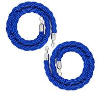 Corde de barrière de File d'attente avec Crochet doré, 1 m / 1,2 m / 1,5 m / 2,4 m, Corde de Poteau en Chanvre tressé Bleu pour Le contrôle des foules, la séparation des Files d'attente, la