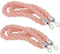 corde de barrière de file d'attente, corde de poteau, Lot de 2 cordes barrière for poteaux mariage, longueur 50/100/150/200/300/400/500 cm, avec crochet argenté(500cm/196.8in)