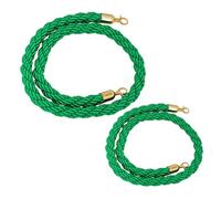 Corde de barrière de file d'attente, cordes avec crochet, poteau 1/1,5/2/2,5/3 m, contrôle des foules, chanvre tressé for séparation, sécurité(Green,1.5M)