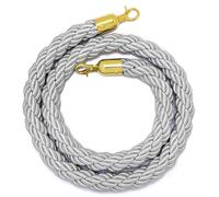 Corde De Barrière De File D'attente De 1/1.5/2/2.5, 11 Couleurs, Corde De Poteau Avec Crochet For Poteaux, Séparateur De File D'attente, Contrôle Des Foules D'hôtel, Crochet Doré(Silver,1M)