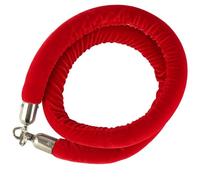 Corde de barrière de file d'attente en velours luxueuse avec crochets en acier inoxydable, 1 pièce(Silver Hook,74.8in/1.9m)