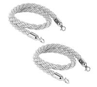 Corde de Barrière de File D'Attente, Lot de 2 Cordes Argentées Pour Poteaux de Guidage, Corde Tressée En Chanvre, Corde de Suspension Pour Cinémas, Inaugurations, Mariages, Gestion Des Foules/Siery/1M