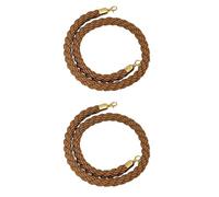 Corde de Barrière de File D'Attente, Lot de 2 Cordes de Barrière Pour La Gestion Des Foules, Cordes de Chanvre Pour Poteaux de Guidage, Barrière de Sécurité En Corde/Brown/1.5M