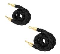 Corde de Barrière de File D'Attente, Lot de 2 Cordes de Barrière Pour La Gestion Des Foules, Cordes de Chanvre Pour Poteaux de Guidage, Barrière de Sécurité En Corde/Black/1M