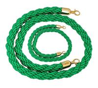 Corde de barrière de file d'attente torsadée en chanvre de 1/1,5/2/2,5/3 mètres avec poteaux flexibles, cordon de contrôle des foules for séparateur de fête sur tapis(Green,1.5M)