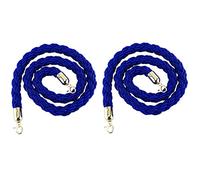 Corde de barrière en chanvre robuste pour contrôle de la foule, corde de poteau industrielle avec crochets pour événements, hôtels, théâtres - Bleu, 1,7 m