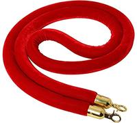 Corde de barrière en Velours avec Crochets dorés, Corde de Suspension pour musées, cinémas, inaugurations (Rouge 2 m/6,6 pi)