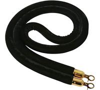Corde de barrière en Velours avec Crochets dorés, Corde de Suspension pour musées, cinémas, inaugurations (Noire 1,8 m/5,9 pi)