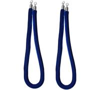 Corde De Barrière en Velours Bleu, Entrée De Théâtre/hôtel/Bar/Interdiction, Cordes De Contrôle De Foule VIP pour Diriger La Circulation Piétonnière, 1/1,5/2/2,5/3/, Silver Hooks, 2.5m/8.2ft