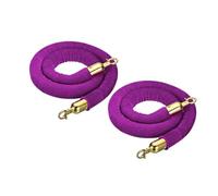 Corde de barrière en Velours pour poteaux, Cordes de Tapis en Velours avec mousquetons pour poteaux et Supports, séparateur de File d'attente, contrôle des foules, Lot de 2 (Violet 5 m/16,4