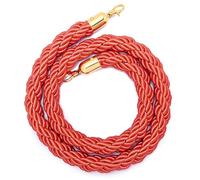 Corde de barrière file d'attente 1,5, 2, m, 11 couleurs, avec crochet for poteaux, séparateur, contrôle des foules dans les hôtels, sécurité en corde, doré (rouge, m)(Orange,2M)